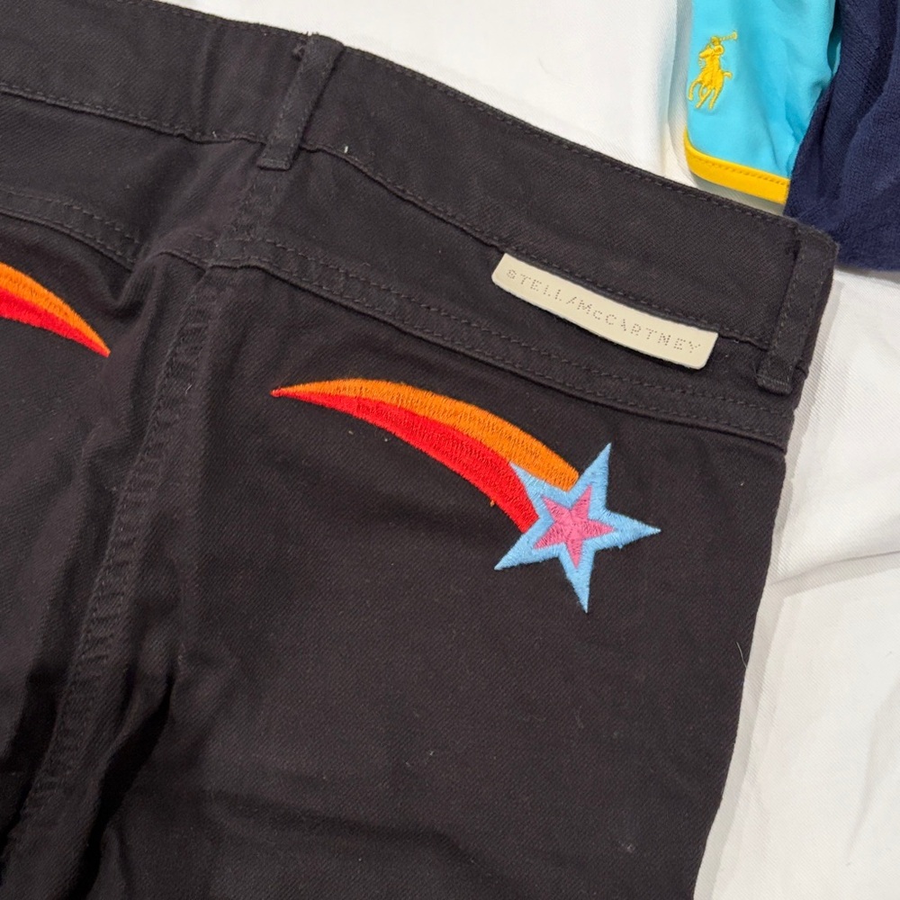 Stella McCartney Black Pants with Colorful Star Design